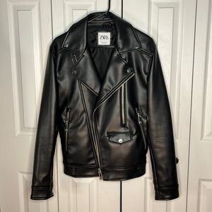 Zara Men’s PU Vegan Leather Motorcycle Jacket